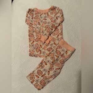 Little one shop 2T Easter Bunny and Carrot bamboo two-piece Pajama Set